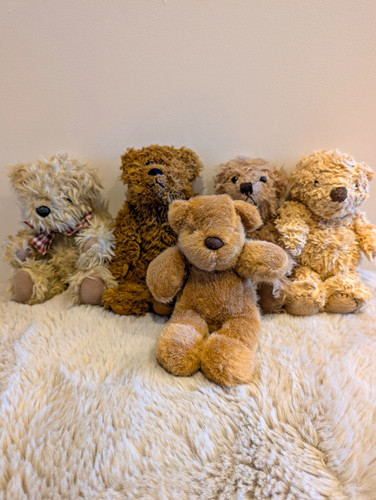 Vintage jointed fluffy teddy - vintage,