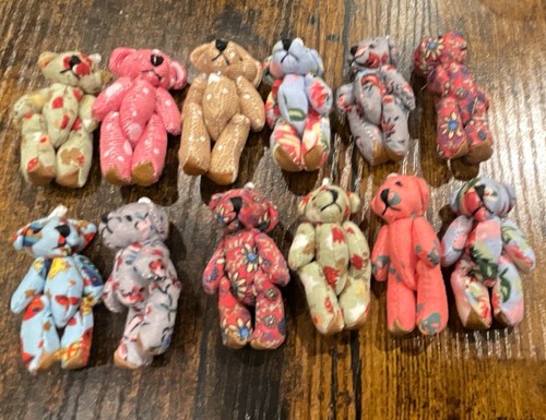 Small fabric miniature teddy - miniature,
